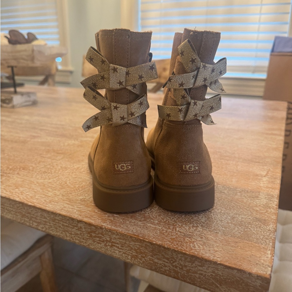 UGG Tan Boots with Starry Bows